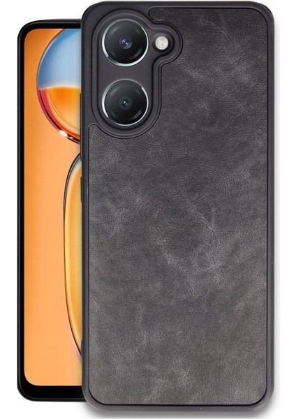 Realme Note 50 Uyumlu Kılıf Kamera Korumalı Gerçek Deri Işlemeli Elde Kaymaz Yumaşak Slikon Kapak