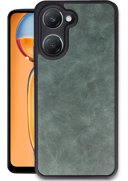 Realme Note 50 Uyumlu Kılıf Kamera Korumalı Gerçek Deri Işlemeli Elde Kaymaz Yumaşak Slikon Kapak