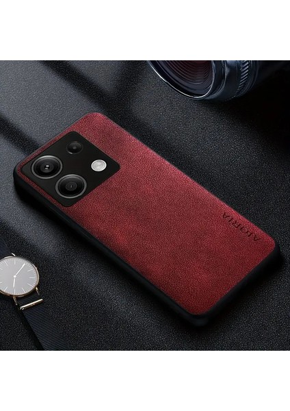 Xiaomi Redmi Note 13 Pro Kılıf Kamera Korumalı Gerçek Deri Işlemeli Elde Kaymaz Yumaşak Slikon Kapak