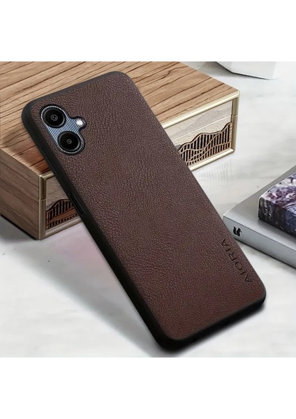 Samsung Galaxy A05 Için Kılıf Kamera Korumalı Gerçek Deri Işlemeli Elde Kaymaz Yumaşak Slikon Kapak