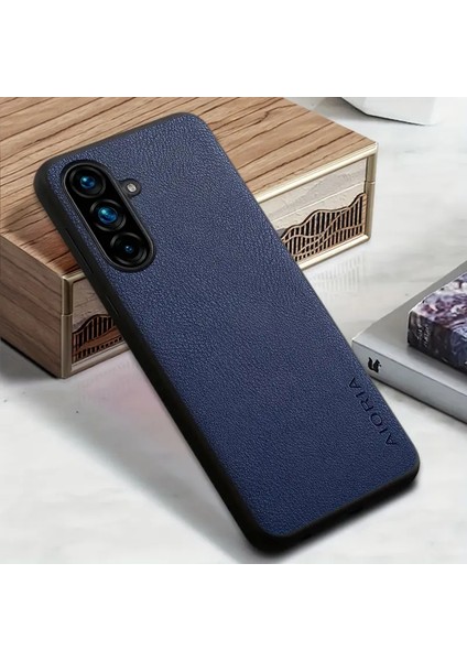 Samsung Galaxy A15 Için Kılıf Kamera Korumalı Gerçek Deri Işlemeli Elde Kaymaz Yumaşak Slikon Kapak