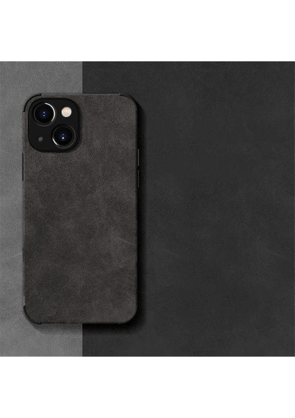 Iphone 13/14 Uyumlu Kılıf Kamera Korumalı Gerçek Deri Işlemeli Elde Kaymaz Yumaşak Slikon Kapak