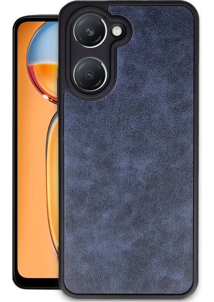 Realme 12 Uyumlu Kılıf Kamera Korumalı Gerçek Deri Işlemeli Elde Kaymaz Yumaşak Slikon Kapak