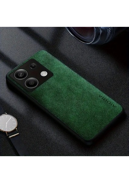 Xiaomi Redmi Note 13 Pro Kılıf Kamera Korumalı Gerçek Deri Işlemeli Elde Kaymaz Yumaşak Slikon Kapak