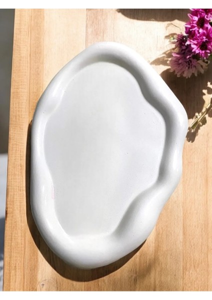 Büyük Boy 24 cm Taş Dalgalı Bulut Sunum Tepsisi, Takı Aksesuar Tepsisi, Dekoratif Hediyelik Eşya fiyatları