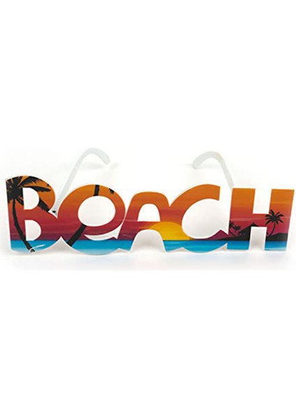 Beach Yazılı Parti Gözlüğü Yaza Merhaba Hawaii Show Gözlüğü 19 x 6 cm