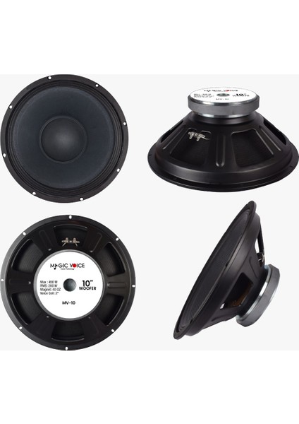 Magicvoice Mv-10 Max 450W / Rms 200 Watt 10 25 cm Woofer Yedek Hoparlör