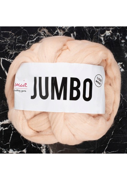 Jumbo Bej Dev Yün El Örgü Ipi - J2
