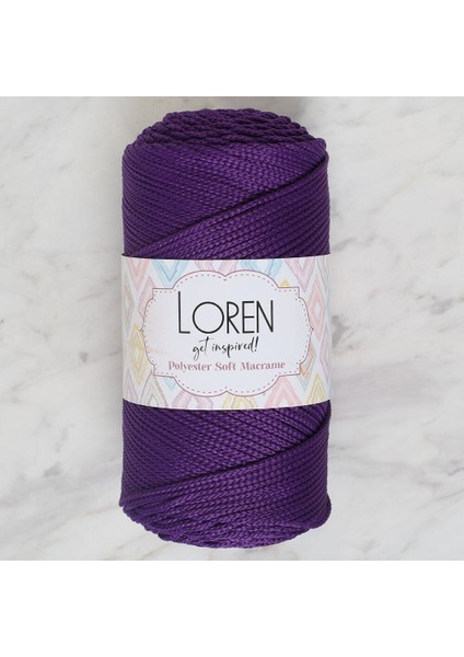 Polyester Soft Macrame Koyu Mor El Örgü Ipi - LM037 - 34442