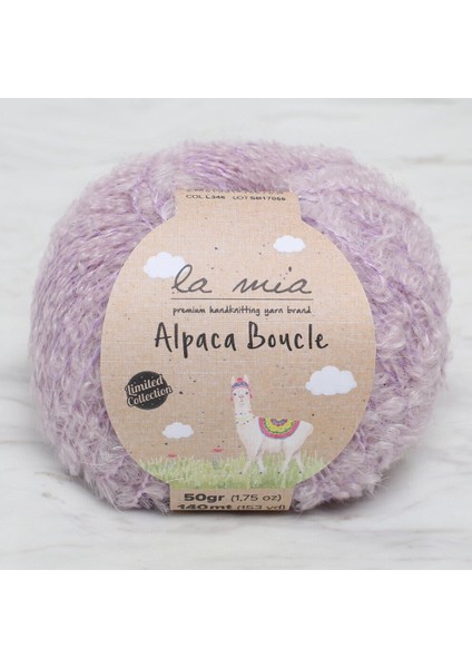 Alpaca Boucle 50 gr Lila El Örgü Ipi - L346 - 34391