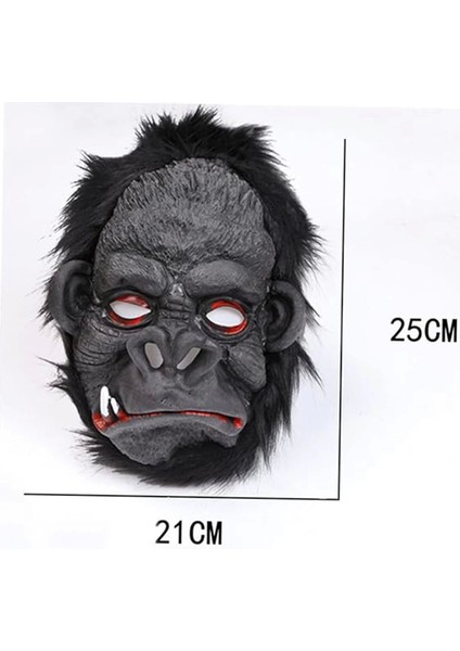 Lateks Goril Maskesi Maymun Maskesi Et Maskesi Orangutan Siyah Saçlı 4 No modelleri