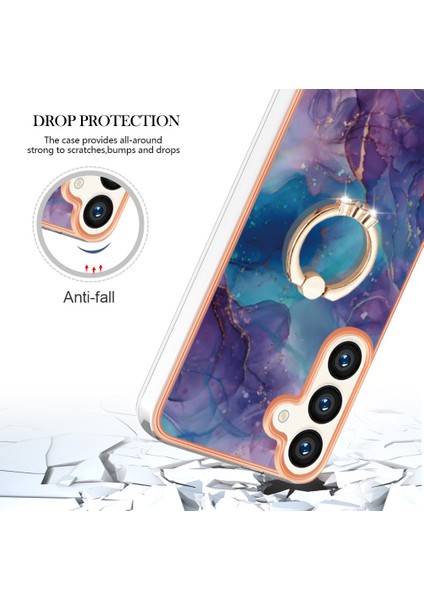 Samsung Galaxy S25 Için Desenli Telefon Kılıfı, Halkalı Ayaklık ve Şeffaf Tpu Kenarlı Mor (Yurt Dışından) fırsatları