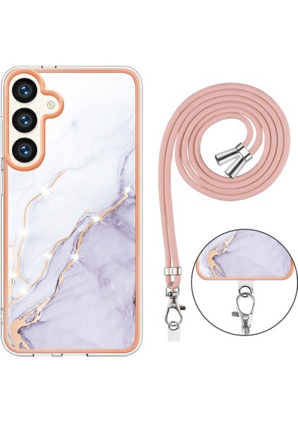 Samsung Galaxy S25+ Için Tpu Telefon Kılıfı, Çapraz Askı Beyaz (Yurt Dışından) modelleri