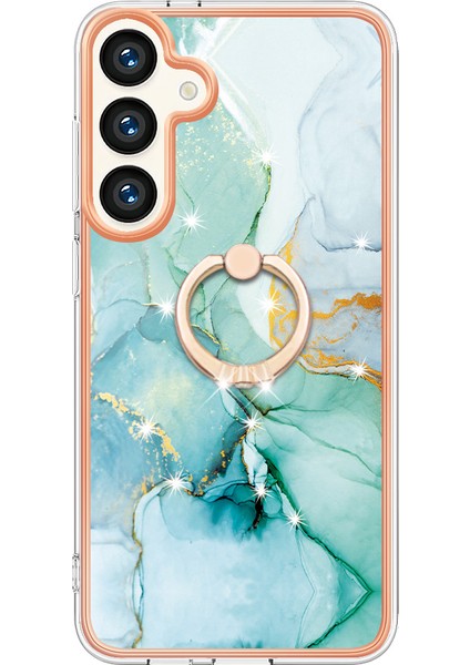 Samsung Galaxy S25 Için Mermer Desenli Telefon Kılıfı, Halkalı Ayaklık Yeşil (Yurt Dışından) fiyatları