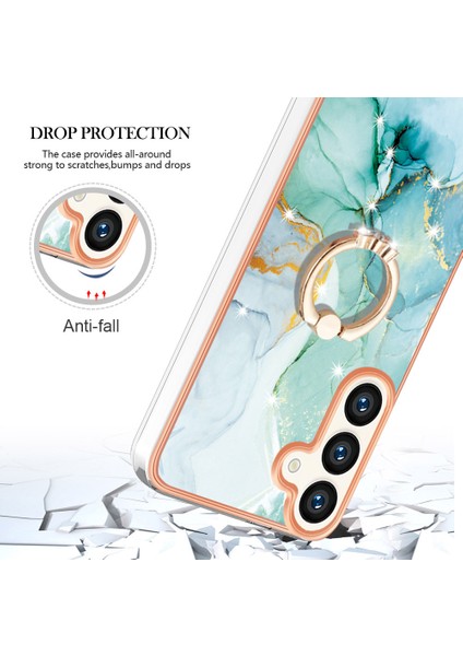 Samsung Galaxy S25 Için Mermer Desenli Telefon Kılıfı, Halkalı Ayaklık Yeşil (Yurt Dışından) fırsatları