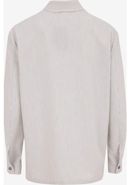 Basic Gömlek Yaka Çizgili Gri Erkek Gömlek F5SM-GML 2321 fiyatları