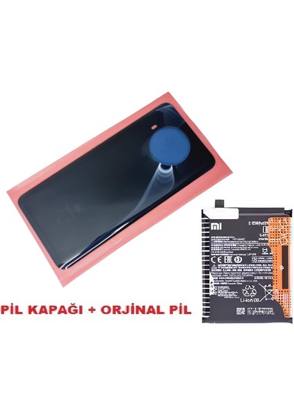 Xiaomi Mi 10T Lite Arka Pil Batarya Kapağı + Pil (Cam) Siyah