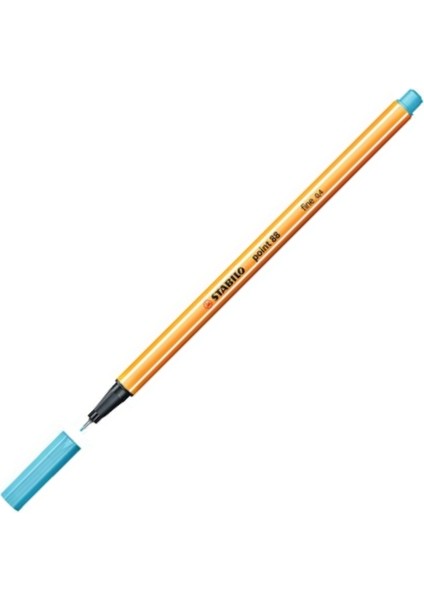 | Point 88 Fineliner Kalem, 0.4 mm Uç, Uçuk Mavi, Metal Destekli Uç, Altıgen Tasarım
