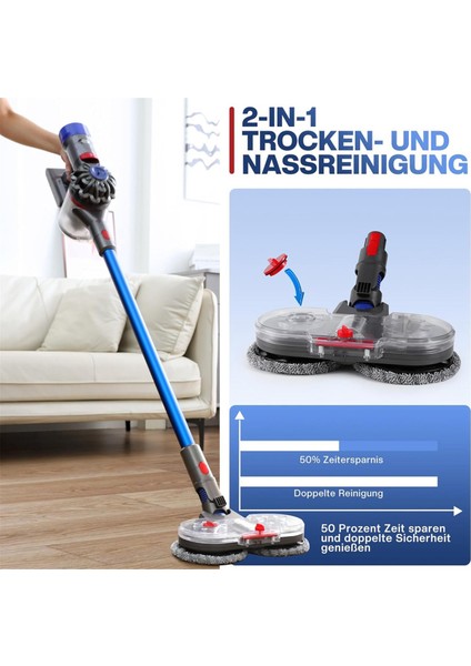 Dyson V7/V8/V10/V11/V15 Elektrikli Süpürge Için Paspas Aparatı - Çıkarılabilir Su Tanklı Elektrikli Zemin Paspası Aksesuarı (Yurt Dışından) indirimleri
