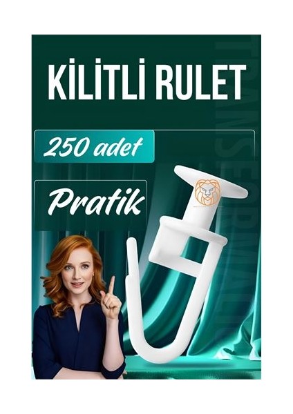 Kilitli Perde Düğmesi Perde Ruleti Perde Düğmesi 250 Adet
