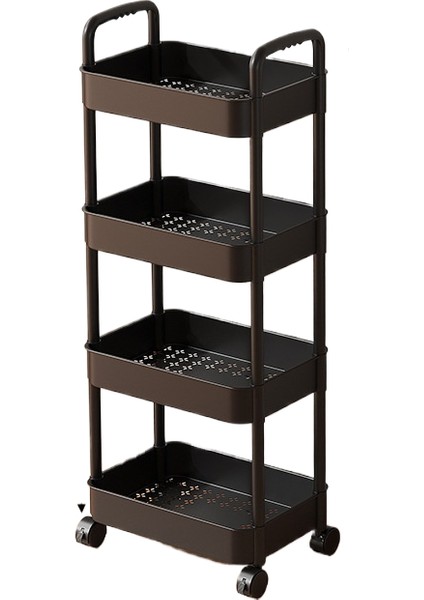 Arabalı Raf Nefes Alabilen Tabandan Tavana Mobil Çok Katmanlı Kozmetik Depolama Rafı (Yurt Dışından)