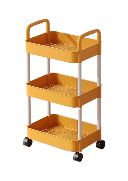 Arabalı Raf Nefes Alabilen Tabandan Tavana Mobil Çok Katmanlı Kozmetik Depolama Rafı (Yurt Dışından)