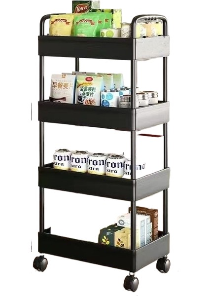 Arabalı Raf Nefes Alabilen Tabandan Tavana Mobil Çok Katmanlı Kozmetik Depolama Rafı (Yurt Dışından)