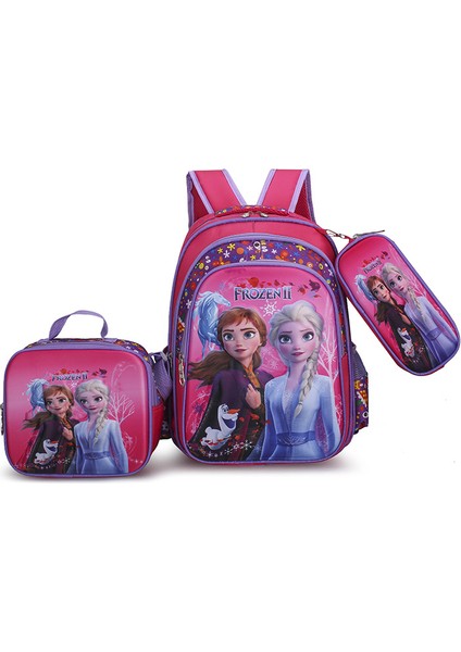 Üçlü Karikatür Okul Çantası Seti (Yurt Dışından)