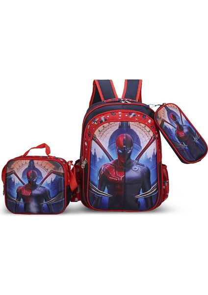 Üçlü Karikatür Okul Çantası Seti (Yurt Dışından)