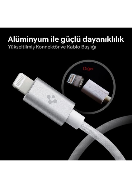 ArcWire USB-C to Lightning (2 Metre) Hızlı Şarj/Data Kablosu MFI Lisanslı DuraBend PB2200 White - ACA04467 modelleri
