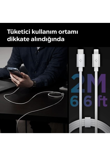 ArcWire USB-C to Lightning (2 Metre) Hızlı Şarj/Data Kablosu MFI Lisanslı DuraBend PB2200 White - ACA04467 fırsatları
