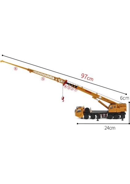 1:55 Mega Kaldırıcı Alaşımlı Döküm Modeli 4 Ön Tekerlek Direksiyon Bağlantısı 360 Derece Döndürme Çalışma Platformu Vinç Çocuk Hediyeler (Yurt Dışından)