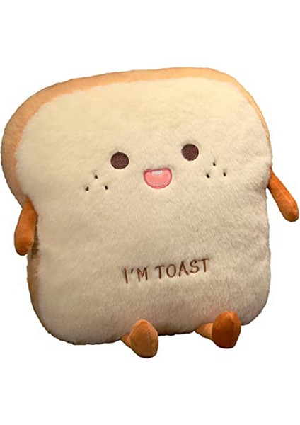 Tost Ekmeği Peluş Yastık, Komik Dilimlenmiş Ekmek Dolması Yastık, El Cebi ile Sevimli Ifade Gıda Peluş Şekerleme Yastığı A (Yurt Dışından)