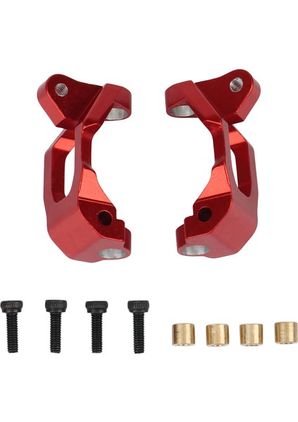 2 Adet Metal Ön C-Hub Teker Bloğu Eksenel Yeti Jr. AX90052 AXI90069 1/18 Rc Araba Yükseltme Parçaları, Kırmızı (Yurt Dışından)