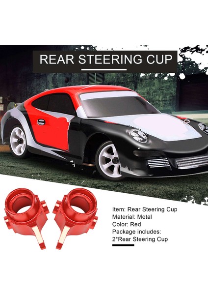 2 Adet Yükseltilmiş Metal Parçalar Arka Direksiyon Kupası Wltoys P929 P939 K969 K979 K989 K999 1/28 Rc Araba, Kırmızı (Yurt Dışından) fırsatları