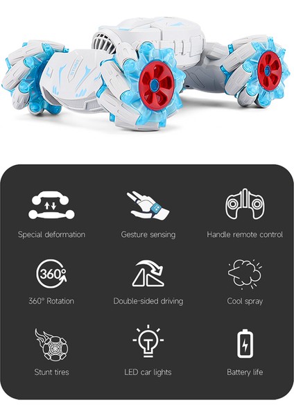 Rc Dublör Araba Uzaktan Kumanda Izle Hareket Sensörü Elektrikli Oyuncak Rc Drift Araba Rotasyon Hediye Çocuk Boys Doğum Günü-Mavi (Yurt Dışından)
