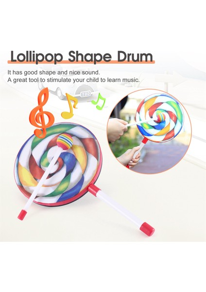 5 Paket 8 Inç Lolipop Davul Çekiç ile Gökkuşağı Renkli Müzik Ritim Aletleri Çocuklar Bebek Çocuk Oyun Oyuncak (Yurt Dışından) indirimleri