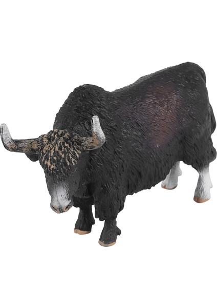 14.5x3.5x8.5 cm Klasik Siyah Yak Hayvanlar Aksiyon Figürleri Sığır Boğa Öküz Heykelcik Pvc Sevimli Gerçekçi Model Oyuncak (Yurt Dışından)