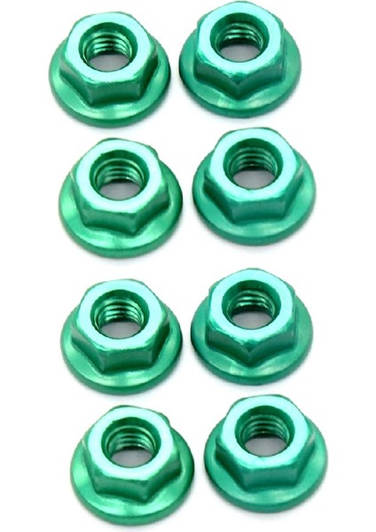 8 Adet Cnc Metal Flanş Kilit Somunu M4 1/10 1/8 1/14 Rc Araba Kamyon Paletli Drift Trx4 SCX10 Scanıa Evrensel Parça, Yeşil (Yurt Dışından)