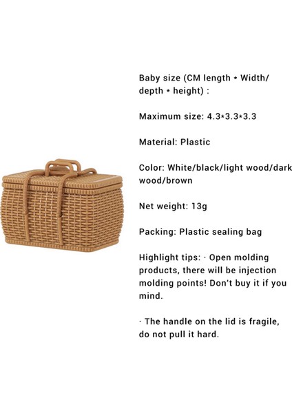 1/6 Dollhouse Modeli Mobilya Aksesuarları BJDOB11 Mini Örgülü Bambu Sepetleri/piknik Rattan Sepetleri, 3 (Yurt Dışından) fiyatları