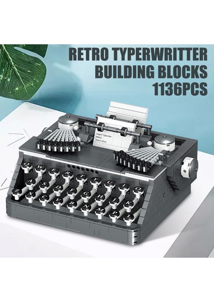 Yaratıcı Retro Klasik Daktilo Klavye Mini Boyutu Yapı Taşları Dıy Yazma Makinesi Tuğla Oyuncaklar Çocuk Hediyeler Için (Yurt Dışından)