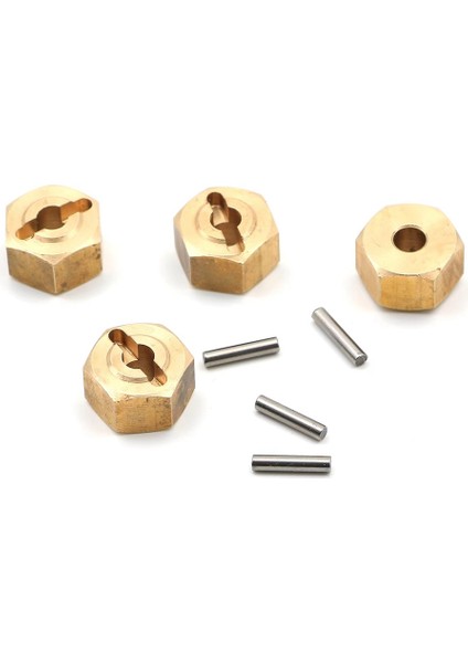 4 Adet Pirinç 12MM Tekerlek Altıgen Göbek Adaptörü Eksenel UTB18 Capra 1/18 Rc Paletli Araba Yükseltme Parçaları Aksesuarları (Yurt Dışından)