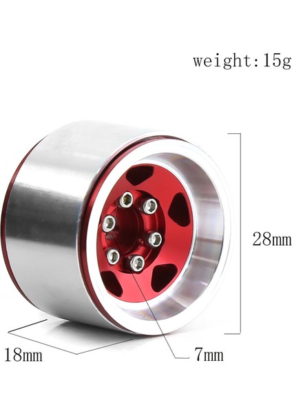 4 Adet 1.0 Inç Alüminyum Alaşımlı Beadlock Tekerlek Göbeği Jantları Rc Paletli Araba Eksenel SCX24 1/18 TRX4M Tekerlekler Parçaları, Kırmızı (Yurt Dışından)
