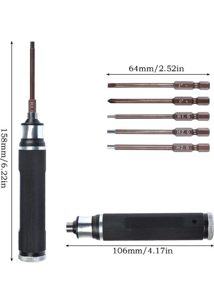 6 In 1 Tornavida Onarım Aracı Kiti 1.5mm 2.0mm 2.5mm 3.0mm Hepsi Bir Arada Hex Sürücü El Seti Rc Fpv Yarış Drone Için (Yurt Dışından)
