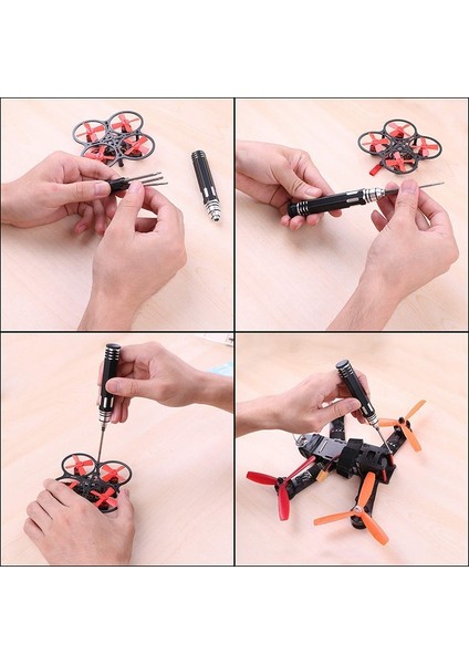 6 In 1 Tornavida Onarım Aracı Kiti 1.5mm 2.0mm 2.5mm 3.0mm Hepsi Bir Arada Hex Sürücü El Seti Rc Fpv Yarış Drone Için (Yurt Dışından)