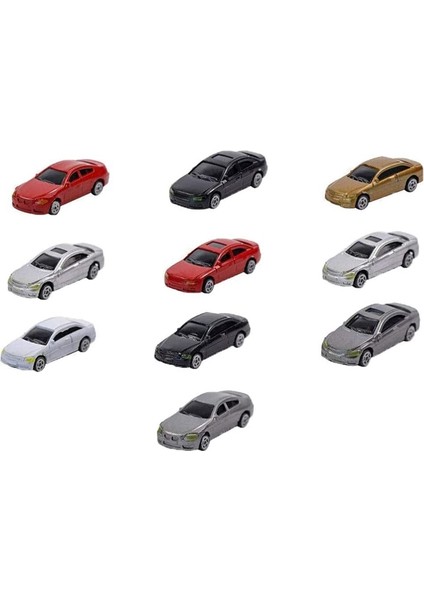 10 Paket 1/87 Mini Model Araba Boyalı Araba Modelleri Bina Tren Sahne Bina Tren Düzeni Seti Modeli (Yurt Dışından)