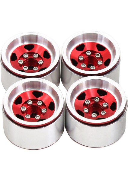 4 Adet 1.0 Inç Alüminyum Alaşımlı Beadlock Tekerlek Göbeği Jantları Rc Paletli Araba Eksenel SCX24 1/18 TRX4M Tekerlekler Parçaları, Kırmızı (Yurt Dışından)