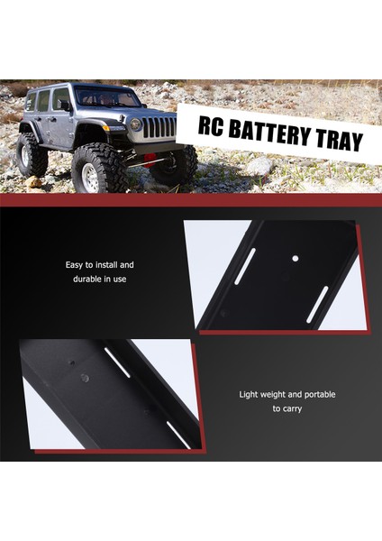 Rc Pil Tepsisi Durumda Pil Kutusu Braketi Eksenel SCX10 Traxxas Trx4 RC4WD D90 1/8 1/10 Rc Araba Yedek Parçaları, Siyah (Yurt Dışından)