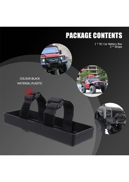 Rc Pil Tepsisi Durumda Pil Kutusu Braketi Eksenel SCX10 Traxxas Trx4 RC4WD D90 1/8 1/10 Rc Araba Yedek Parçaları, Siyah (Yurt Dışından)