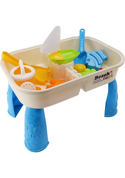 Kum ve Su Masa Seti Kapaklı Plaj Oyuncakları Açık Bahçe Sandbox Kiti Çocuklar Yaz Plaj Bebekler Çocuklar Için (Yurt Dışından)